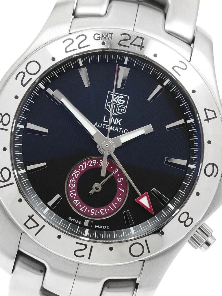 Tag Heuer Link Wjf2115 Gmt Date Black Dial Automatic Mens Watch960052